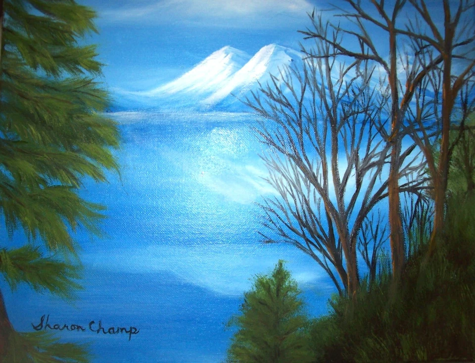 Original Landscape Oil Painting on Canvas (Bob Ross Style) 11" x 14" - Image 1 of 1