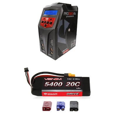 Venom 20C 2S 5400mAh 7.4V LiPo Battery and Pro Duo Charger Combo - Image 1 of 4
