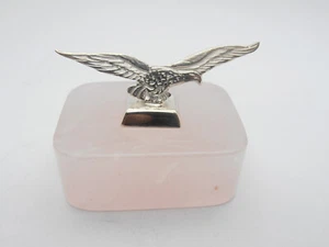Aeronautica : Aquila in Argento 925 e Quarzo Rosa - Fermacarte - Brevetto - Picture 1 of 8