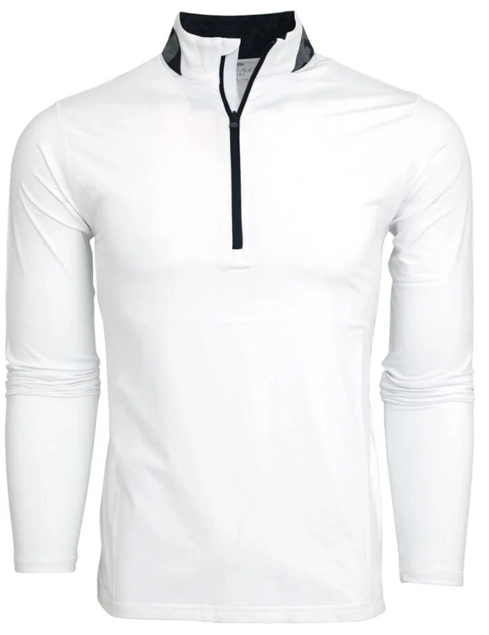 Greyson Men's Guild Sport Golf Performance 1/4 Zip Pullover White - Image 1 of 3