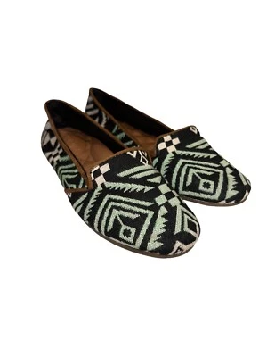 Arrecife Mayuta Como Nuevo Negro Sin Cordones Tejido Tribal Patrón Azteca 7 Foto 1 de 4