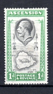 Ascension 1934 1d Ascension Island with teardrop flaw SG 22a MLH - Picture 1 of 1