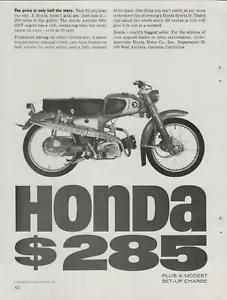 1964 Honda Sports 50 Motorcycle 4-speed Transmission OHV Engine VINTAGE PRINT AD - Picture 1 of 2