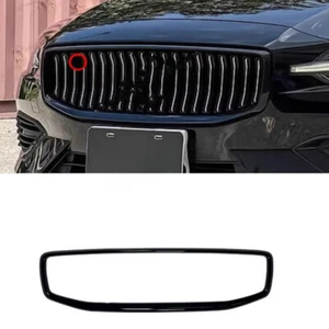 Gloss Black Front Grille Decorate Frame Cover Trim For Volvo V60 2019-2024 2022 - Picture 1 of 4