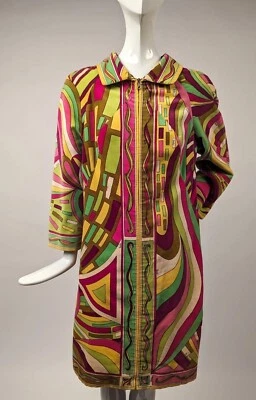 Abrigo de Terciopelo Estampado Psicodélico Italiano EMILIO PUCCI Original Años 60 De Colección Foto 1 de 4