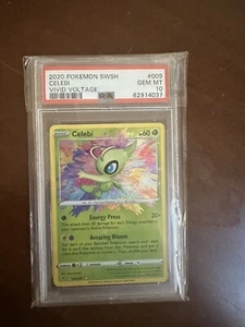 POKÉMON CELEBI 009/185 VIVID VOLTAGE ENG PSA 10 Gem Mint - Foto 1 di 2