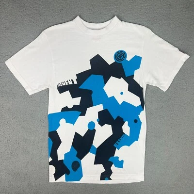 Camisa Element Para Hombres Pequeña S Blanca Azul Negra Logotipo de Monopatín Camiseta De Colección Y2K 1 Foto 1 de 4
