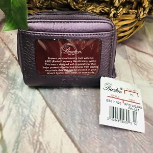 RFID Metallic Purple Accordion Folded Wallet ID CreditCard Holder Zip Buxton