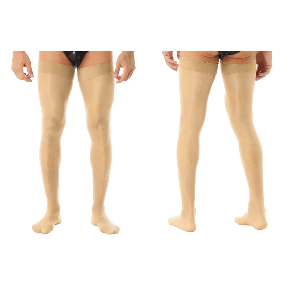 Lencería de hombre de EE. UU. Calcetines altos brillantes Medias de club nocturno Travesti Bodystocking Foto 1 de 1