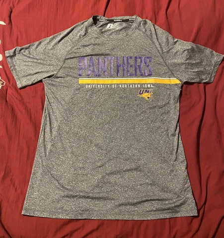 Northern Iowa Panthers Uni Athletic Workout T-Shirt Size XL Russell Athletic Cover