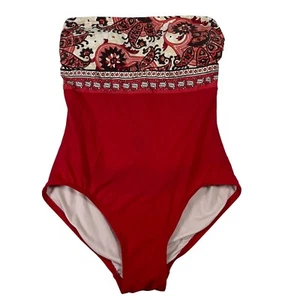 Traje de baño Michael Kors para mujer sin tirantes de una pieza talla 6 forrado de cachemira oxidada - Imagen 1 de 8