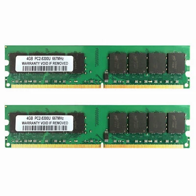 8GB For Intel 2x 4GB 2RX8 PC2-5300U DDR2 667Mhz CL5 1.8V DIMM Desktop Memory RAM - Image 1 of 4
