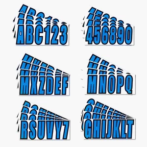 PWC WATER CRAFT BOAT HULL ID JET SKI CUSTOM REGISTRATION DECAL STICKER BLUE - Picture 1 of 6