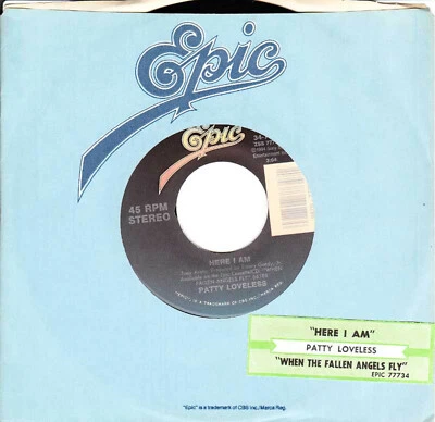Patty Loveless, Here I Am/When The Fallen Angels Fly 45 1994 VG++ Epic Foto 1 de 2