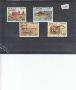 Gabon 1987 lotto 979-82 francobollo pesce uso carrello - Foto 1 di 1