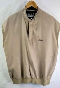 Zero Restriction Herren L Golf Weste Pullover Microsuede hellbraun Sea Island Logo USA - Bild 1 von 10