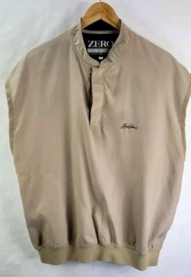 Zero Restriction Mens L Golf Vest Pullover Microsuede Tan Sea Island  Logo USA - Image 1 of 4