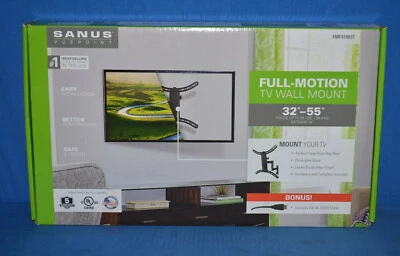 Sanus Vuepoint FMF418KIT Full-Motion TV Mount for 32"-55" TVs w/ 9.8' 4K HDMI - Image 1 of 2