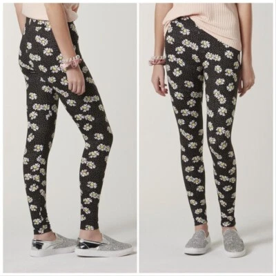 JOE BOXER - Leggings negros suaves para mujer, leggings negros con estampado de girasol   Foto 1 de 4