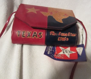 Umhängetasche TEXAS The Lone Star State echt handbemalt LEDER Indien - Bild 1 von 22