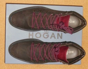 HOGAN by TOD'S Brown Suede lace up Ankle Boot Rubber Sole SZ. UK 10.5 US 11.5-12 - Picture 1 of 8