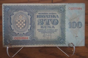 Croatia: 3 scarce banknotes in higher grades; P#2, P#4 (1941) and P #13, (1943) - Picture 1 of 6