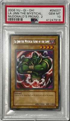 Yu-Gi-Oh! PSA 10 GEM-MT 'La Jinn The Mystical Genie Of The Lamp' MDP2-EN007 RARE - Image 1 of 4