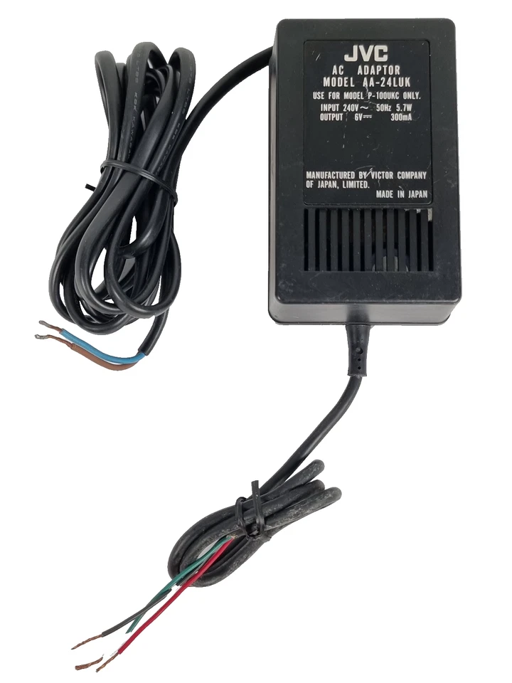 Vintage JVC P-100UKC Micro TV AC Power Adapter Supply AA-24LUK - 6V-300mA  Japan - Image 1 of 4