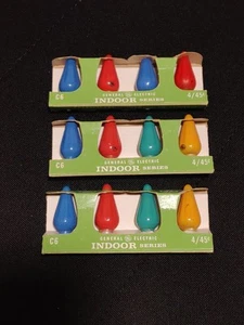 Vtg General Electric C6 Indoor Series Multicolor Christmas Lamps Bulbs 4 Pack - Picture 1 of 2
