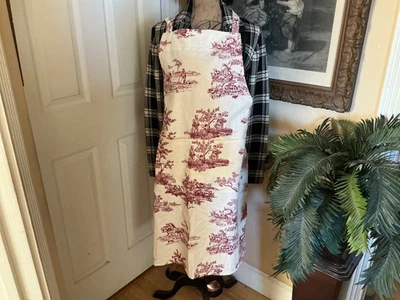 Delantal de Colección Williams Sonoma Blanco Rojo TOILE Diseño Raro y Color Hecho en EE. UU. Foto 1 de 4