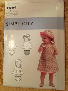 Vestito, cappello, mutandine bambino fantasia mai usato, taglie XS-XL, datato 2020 Semplicità - Foto 1 di 2