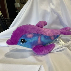 Build-A-Bear Workshop Sea Splash Dolphin 17” púrpura, rosa, azul - Imagen 1 de 13