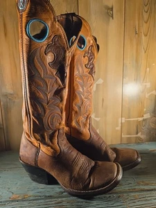 Tony Lama braune hohe Buckaroo-Stiefel aus Leder RR2004  - Bild 1 von 24