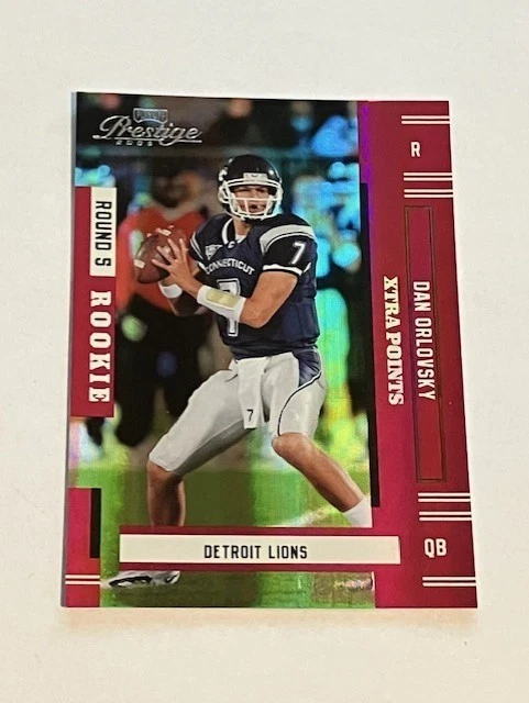 DAN ORLOVSKY rc 2005 Playoff Prestige XTRA POINTS RED #d /150 Lions UCONN - Image 1 of 2