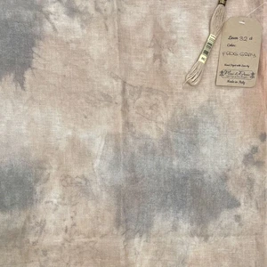 Mani Di Donna 32 ct mottled hand dyed Frog Grey hand dyed cross stitch tan grey - Picture 1 of 2