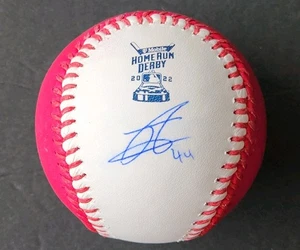 Julio Rodríguez Firmado Rawlings ROMLB Home Run Derby 2022 Béisbol Marineros - Imagen 1 de 2