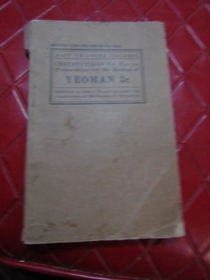 Vintage NAVY TRAINING COURSES Preparation For The Rating of YEOMAN Book - 1940 - Image 1 of 4