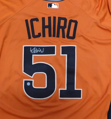 Mariners Ichiro Suzuki Auto 2007 All Star Orange Auth Cool Base Majestic Jersey - Image 1 of 4