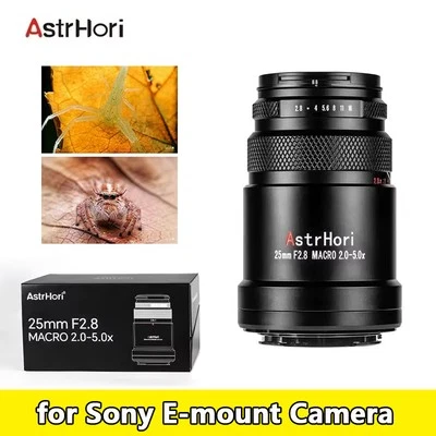 AstrHori 25mm F2.8 Macro 2x-5x Full Frame Manual Lens for Sony E-mount Cameras - Image 1 of 4