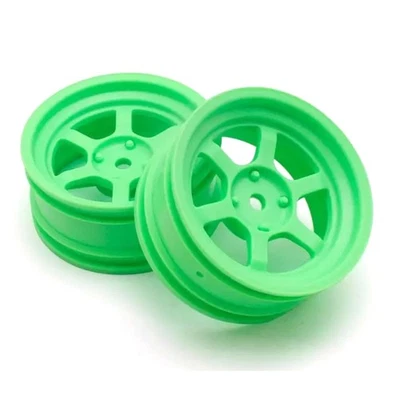 Kyosho Fazer D2 RAYS TE37V Offset 5mm Rim 2pcs Green 1/10 RC Car Drift #FAH709KG - Image 1 of 2