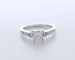 1,4 Karat AGI Laborgefertigter Diamant D/VS2 Prinzessin 14K Absolventen Band Akzent Ring - Bild 1 von 4