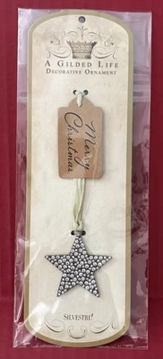 Позолоченная жизнь декоративный Silvestri Рождество украшенный драгоценными камнями звезда орнамент ~ новый! - Изображение 1 из 2