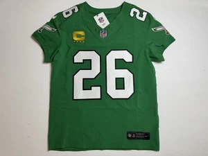 Large 44 Saquon Barkley Vapor FUSE Elite Jersey Kelly Green Eagles Captain Auth - Picture 1 of 13