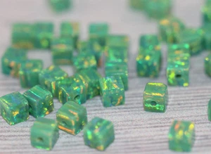 Espaciador de piedras preciosas de orificio perforado cuadrado suelto de 4 mm cubo cuadrado 10 piezas - Imagen 1 de 7