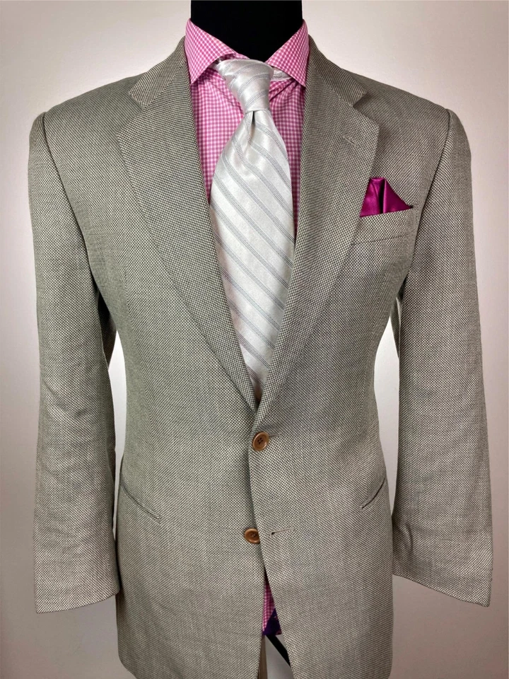ARMANI Collezioni Italian Gray/Brown Summer Modern 2Btn Sport Jacket 42R 42 R - Image 1 of 4