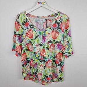 Foil Linen T-Shirt Size L Floral Print NWT - Picture 1 of 5