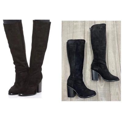全新带盒 $695 Rag & Bone Ashby 高麂皮绒皮靴 黑色 尺码:35(美国 5) — 第 1/4 张图片
