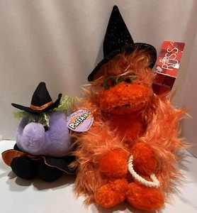 Peluche Halloween Puffkins e Russ Strega anni 90 vintage etichette - Foto 1 di 14