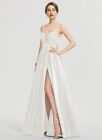 JJ's House Ball-Gown/Princess V-Neck Floor-Length Lace Satin Prom , sz 16 (26)