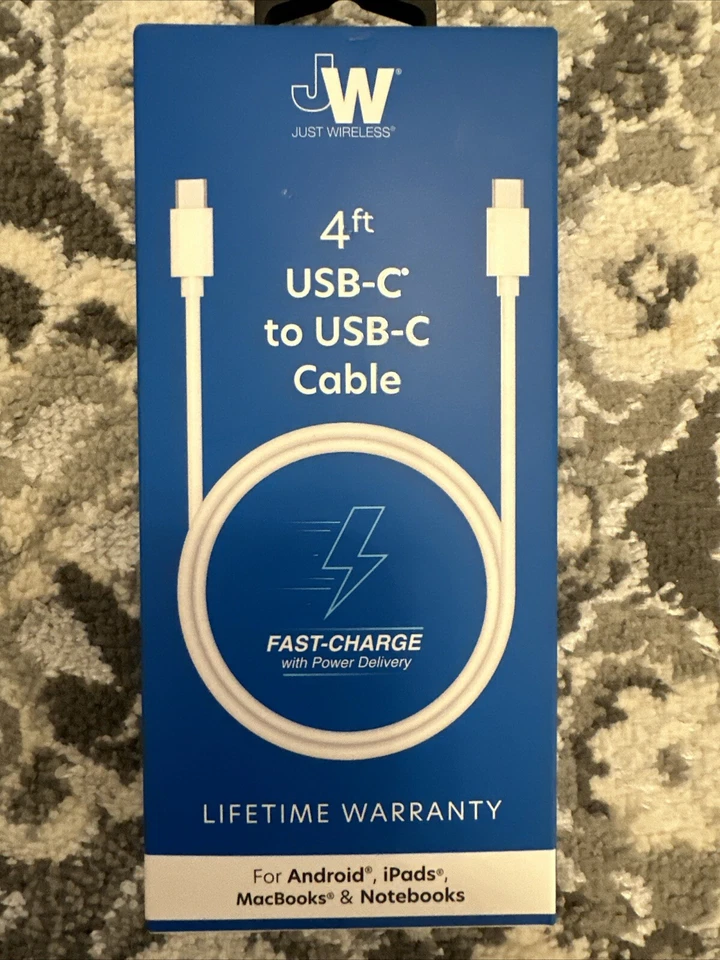 Just Wireless 4' USB-C to USB-C Cable - White - Image 1 of 1